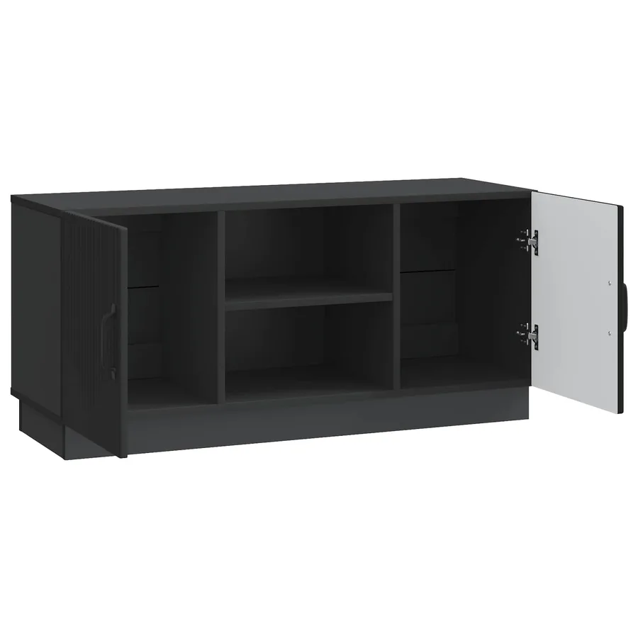 Meuble TV Noir 102 x 34,5 x 47 cm Bois d'ingénierie - 5