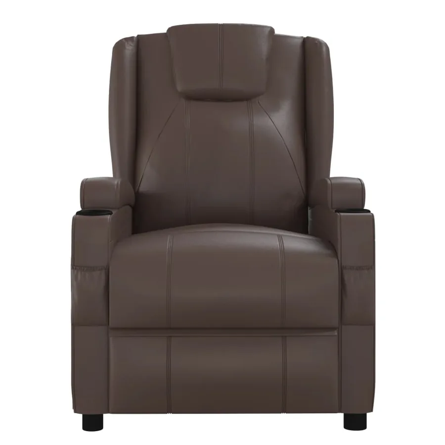 Fauteuil de massage électrique Marron Similicuir - 4