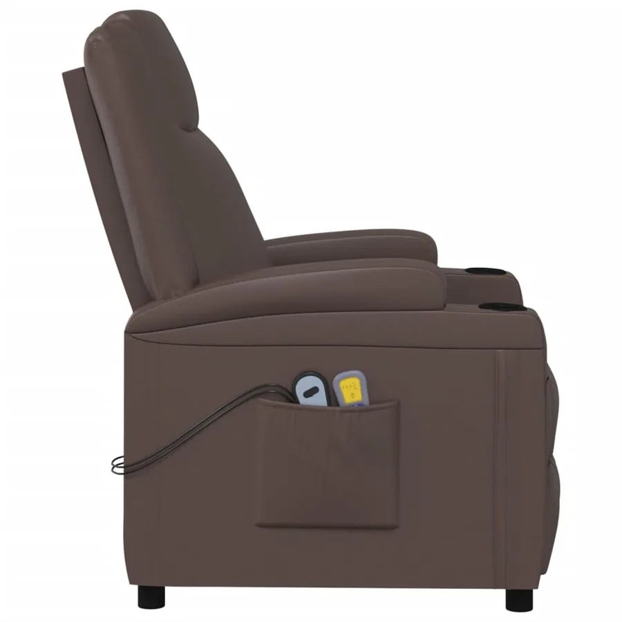 Fauteuil de massage électrique Marron Similicuir - 5