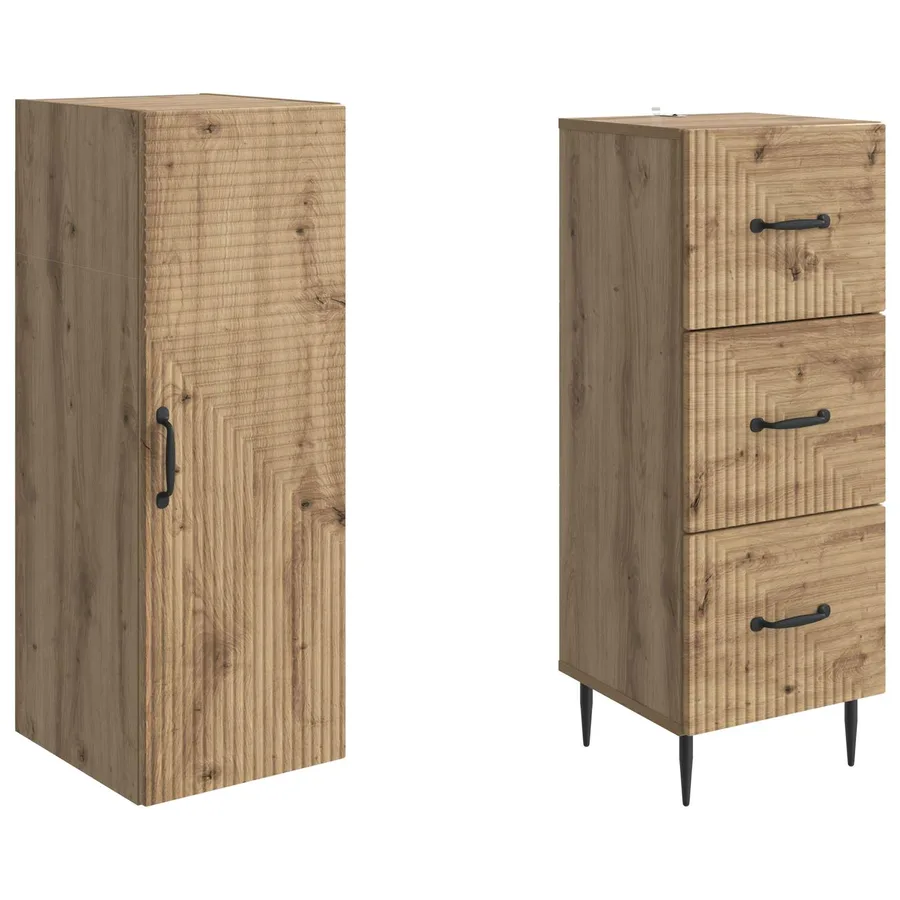 Ensemble de Meubles 2 pc 33 x 34,5 x 90 cm Bois d'ingénierie - 4