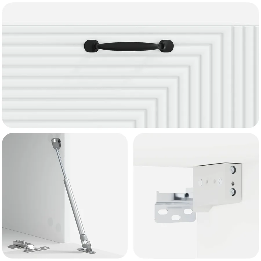 Meuble TV mural Blanc 78,5 x 41 x 30 cm Bois d'ingénierie - 9