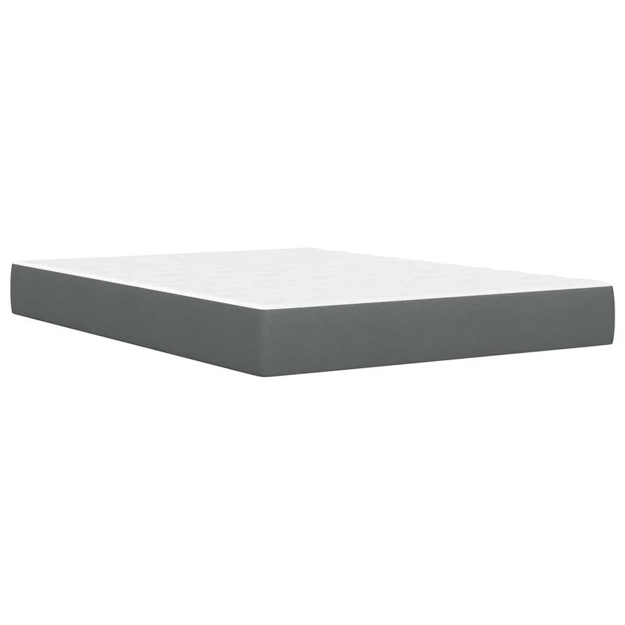 Cadre de lit Gris foncé 140 x 190 cm Polyester - 5