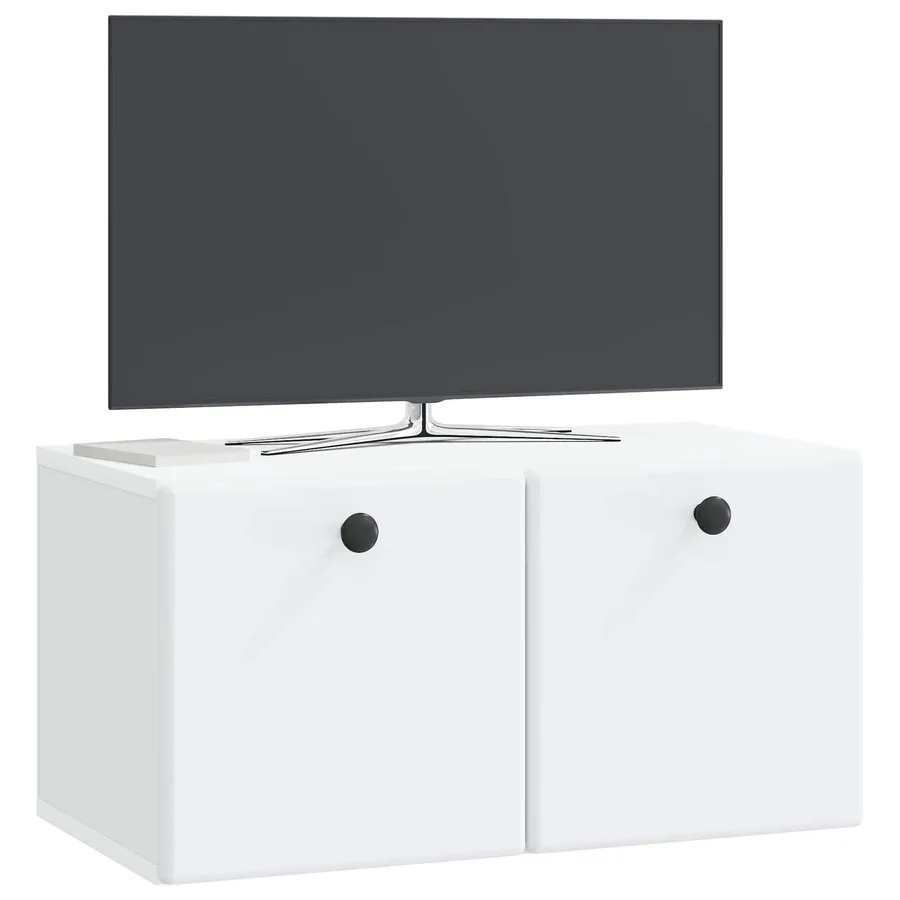 Meuble TV mural 59,5 x 31 x 30 cm Blanc Bois d'ingénierie - 3