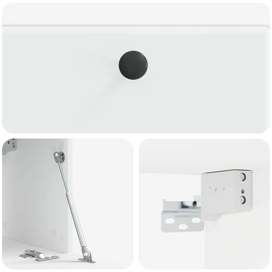 Meuble TV mural 59,5 x 31 x 30 cm Blanc Bois d'ingénierie - 9