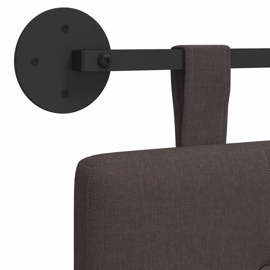 Tête de lit suspendue Marron foncé Tissu - 9