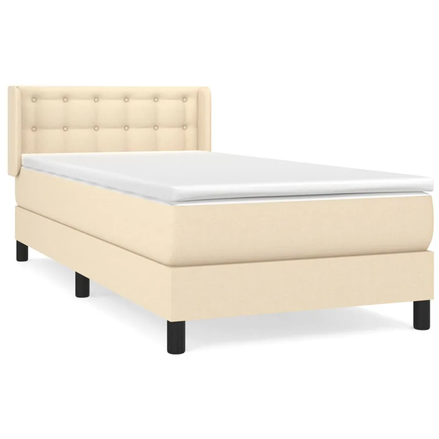 Sommier à lattes de lit avec matelas Crème 80x200 cm Tissu - 2
