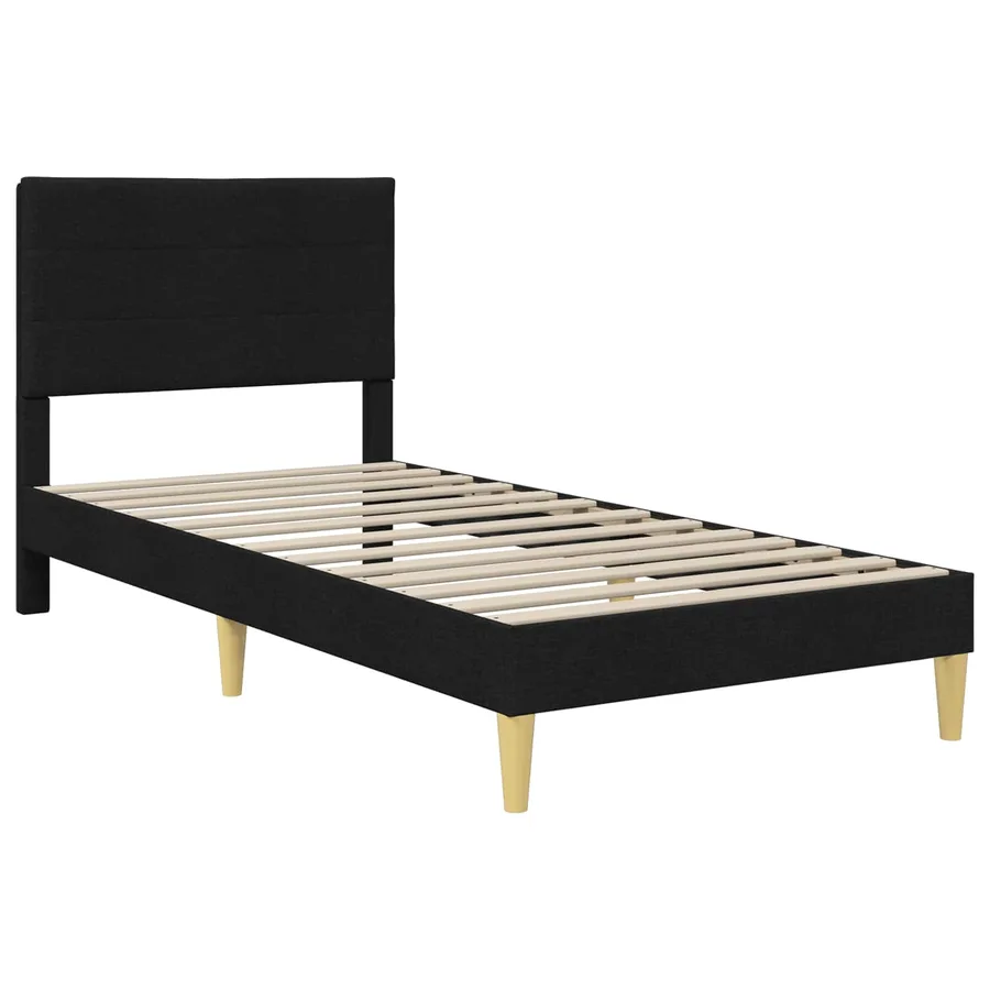 Cadre de lit Noir 100 x 200 cm Polyester - 4
