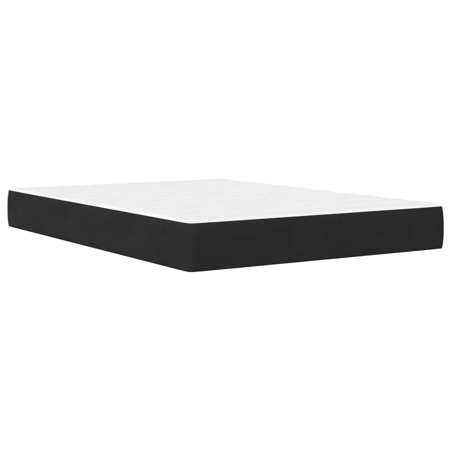 Cadre de lit avec matelas Noir 140 x 190 cm Velours - 5