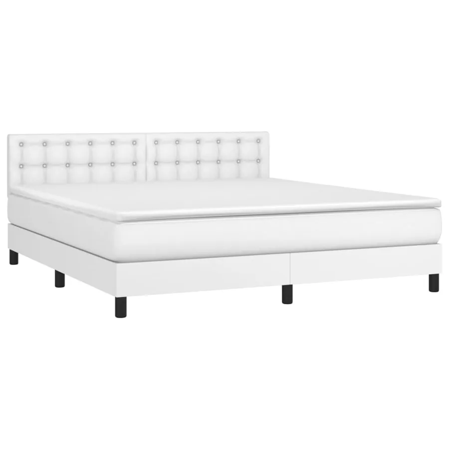 Sommier à lattes de lit avec matelas et LED Blanc 180x200 cm - 3