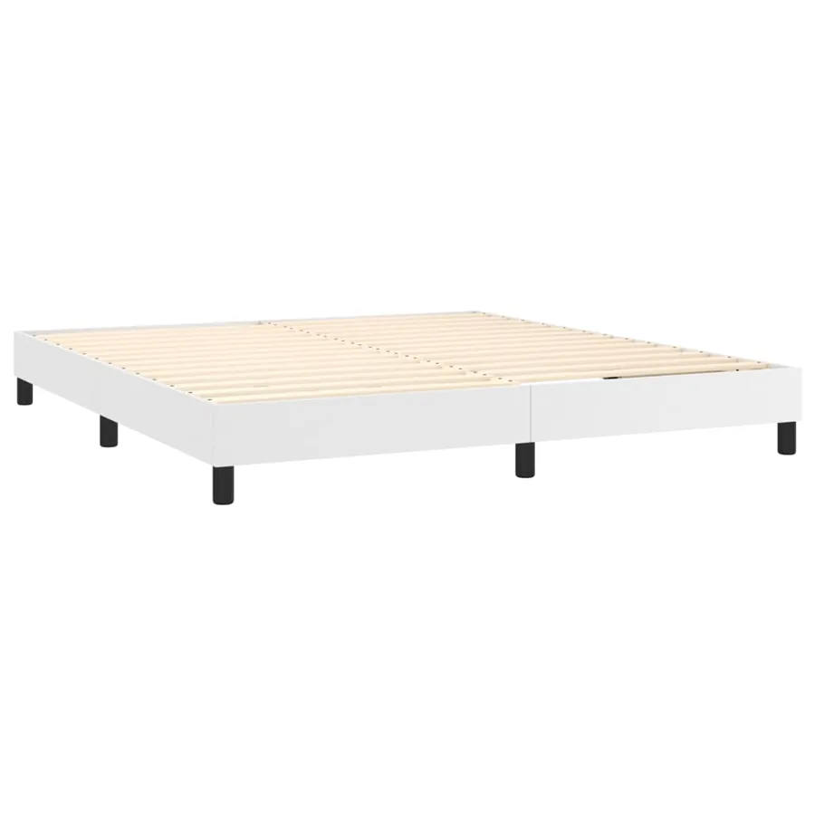 Sommier à lattes de lit avec matelas et LED Blanc 180x200 cm - 5