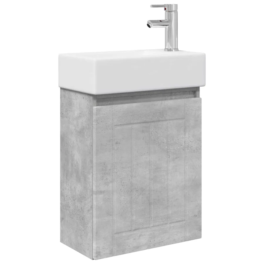 Meuble de salle de bain avec robinet Gris béton - 2