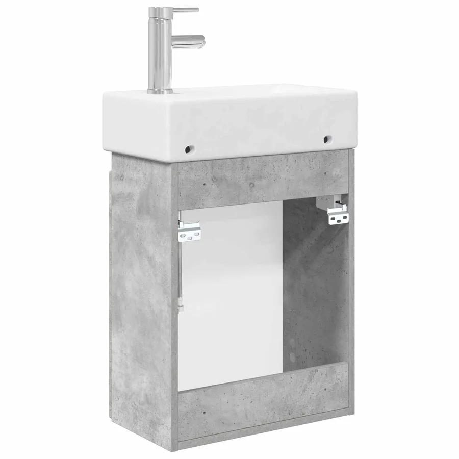 Meuble de salle de bain avec robinet Gris béton - 7