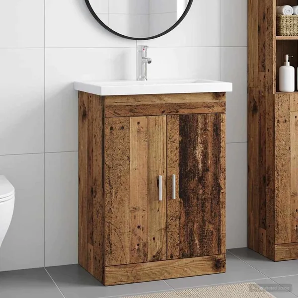 Ensemble de mobilier de salle de bain Bois ancien
