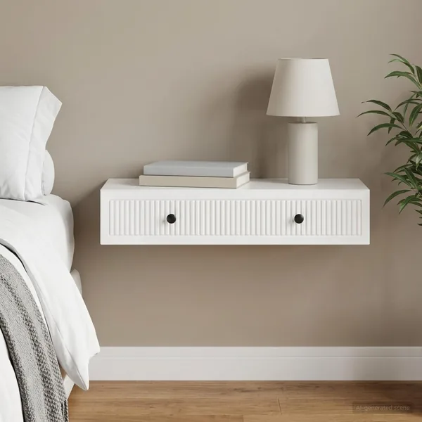 Table d'appoint murale Blanc brillant 87,5 x 34,5 x 17 cm