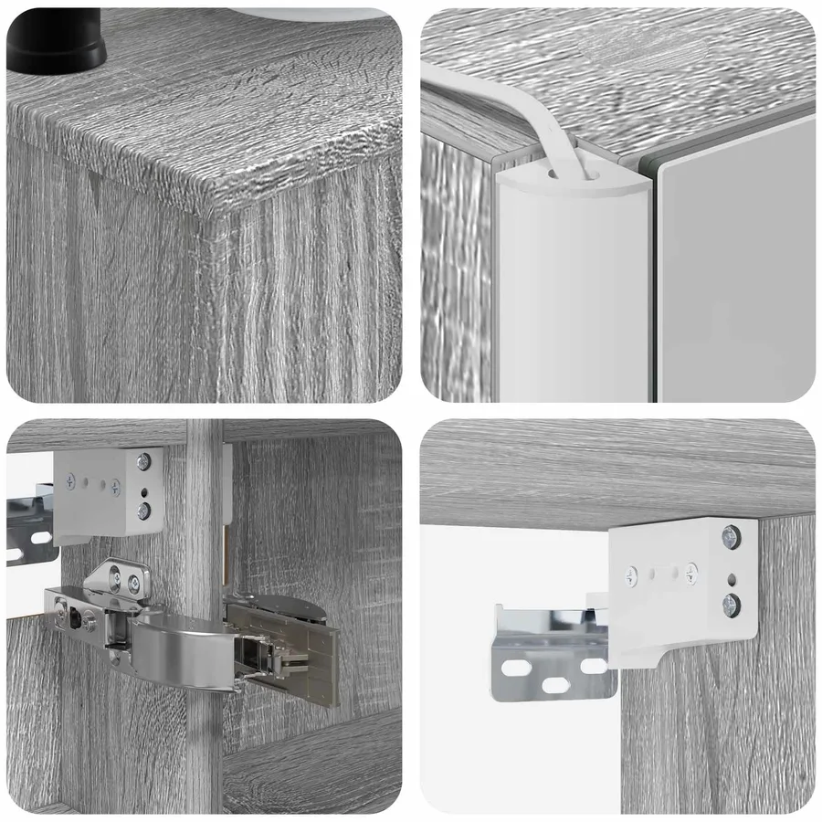 Ensemble de mobilier de salle de bain 6 pcs Sonoma gris - 10
