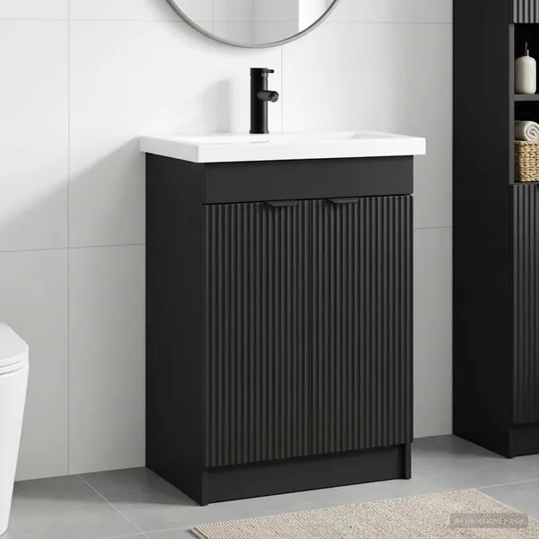 Ensemble de mobilier de salle de bain Noir 78,5 x 37,5 x 81 cm