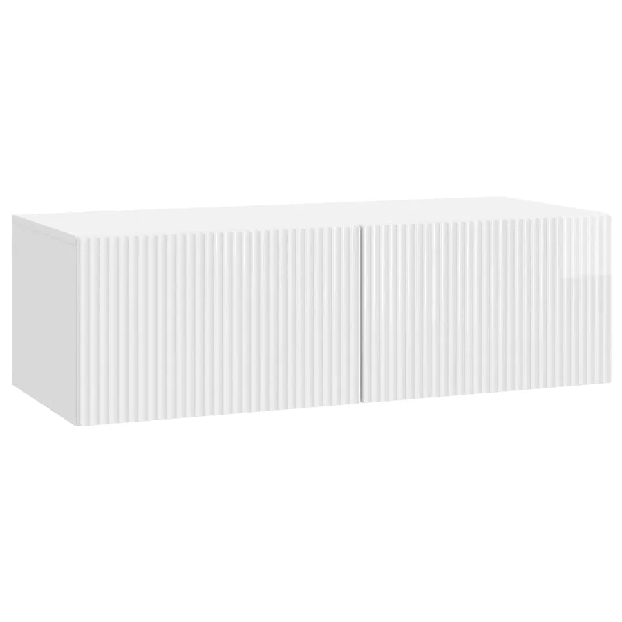 Meuble TV mural Montage mural Blanc brillant 98 x 41 x 30 cm - 2