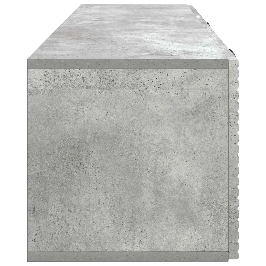 Meuble TV mural Gris béton 98 x 31 x 30 cm Bois d'ingénierie - 7