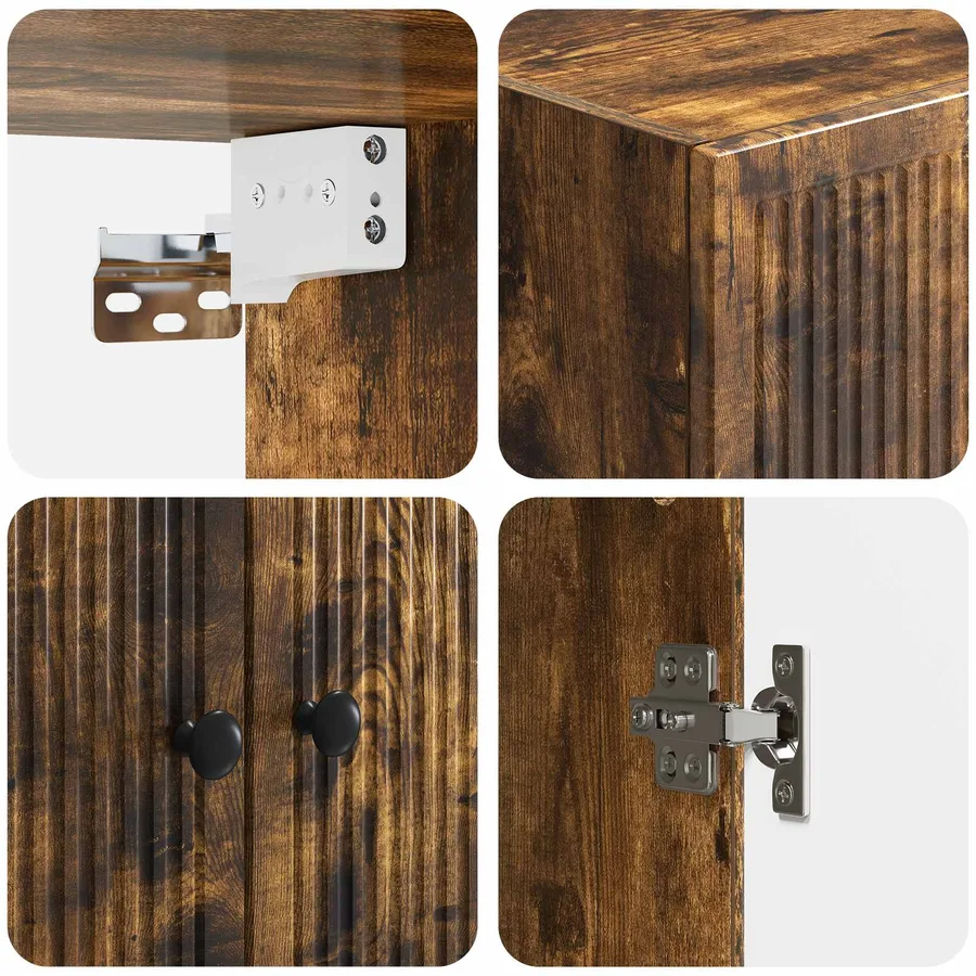 Armoire Murale Chêne fumé 59 x 31 x 60 cm Bois d'ingénierie - 7