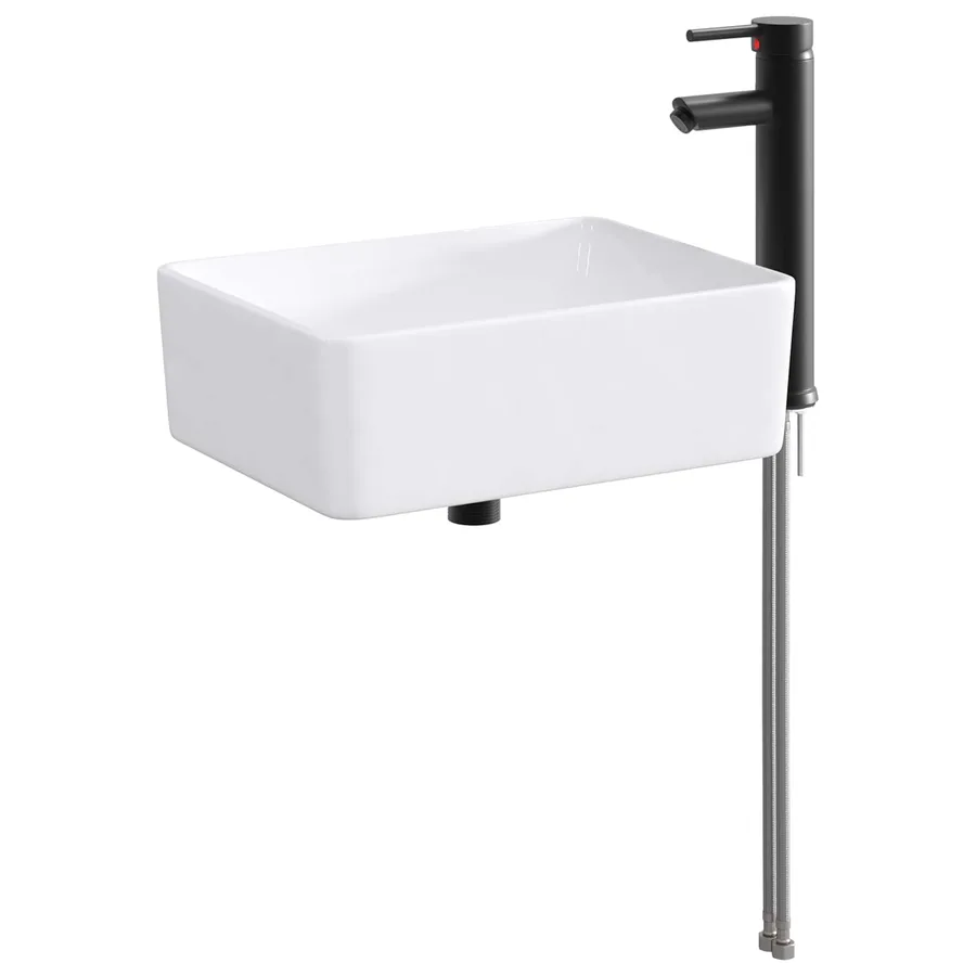 Lavabo de salle de bains Noir Mat 40,5 x 30,5 x 13 cm métal - 2