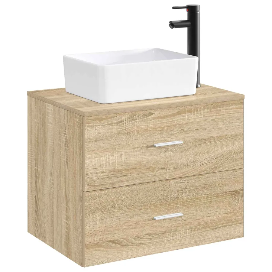 Lavabo de salle de bains Noir Mat 40,5 x 30,5 x 13 cm métal - 3