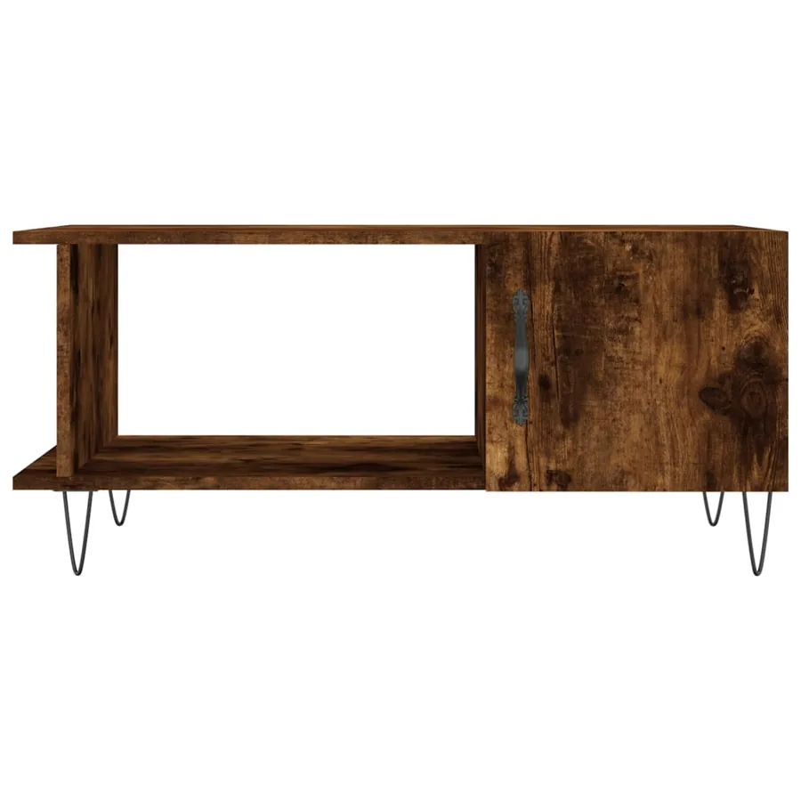 Table basse chêne fumé 90x50x40 cm bois d'ingénierie - 5