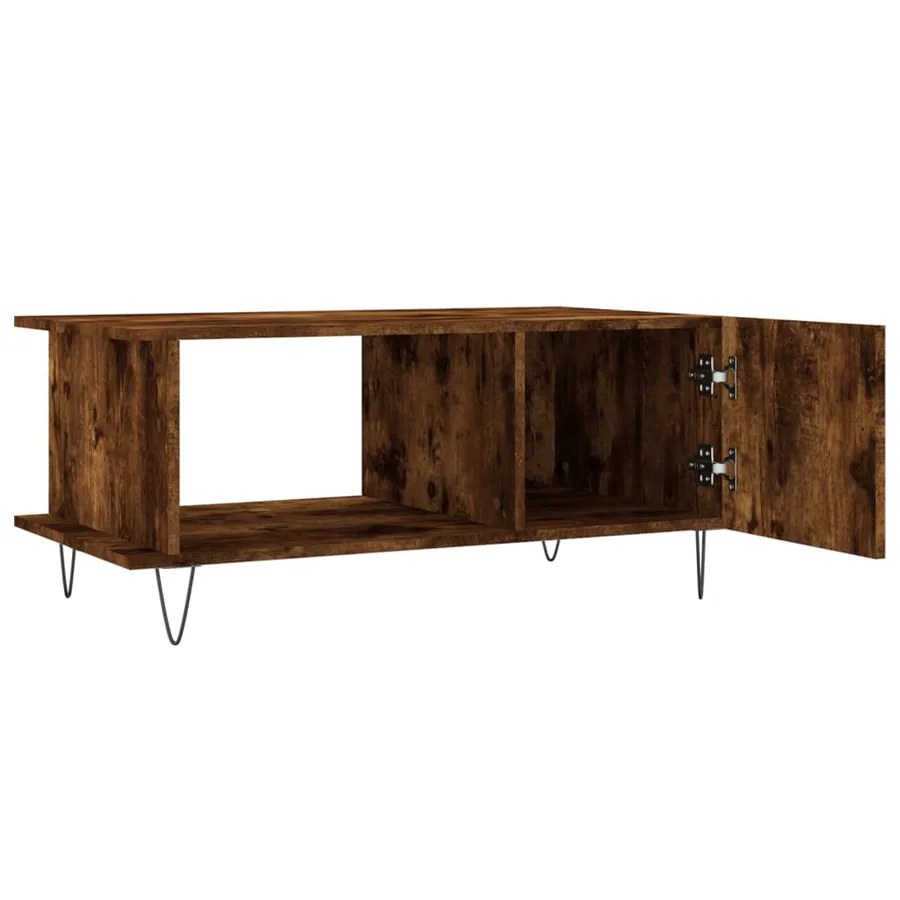 Table basse chêne fumé 90x50x40 cm bois d'ingénierie - 6