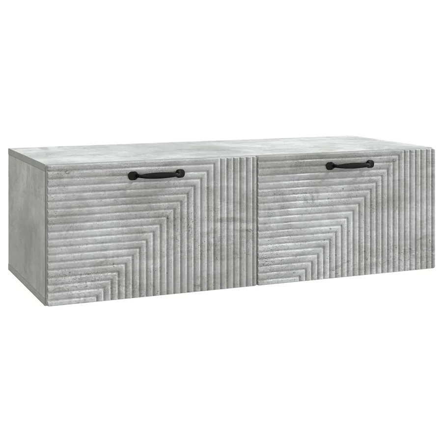 Meuble TV mural Gris béton 98 x 41 x 30 cm Bois d'ingénierie - 2