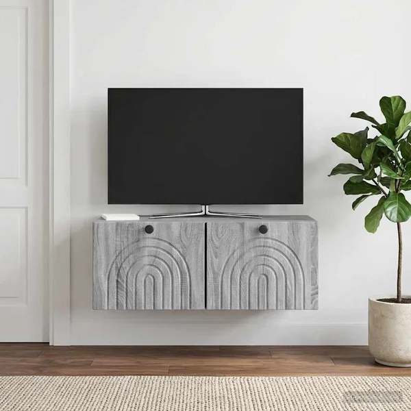 Meuble TV mural Sonoma gris 78,5 x 31 x 30 cm Bois d'ingénierie
