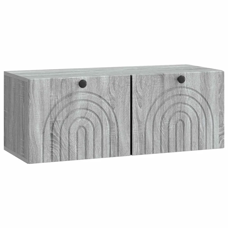 Meuble TV mural Sonoma gris 78,5 x 31 x 30 cm Bois d'ingénierie - 2