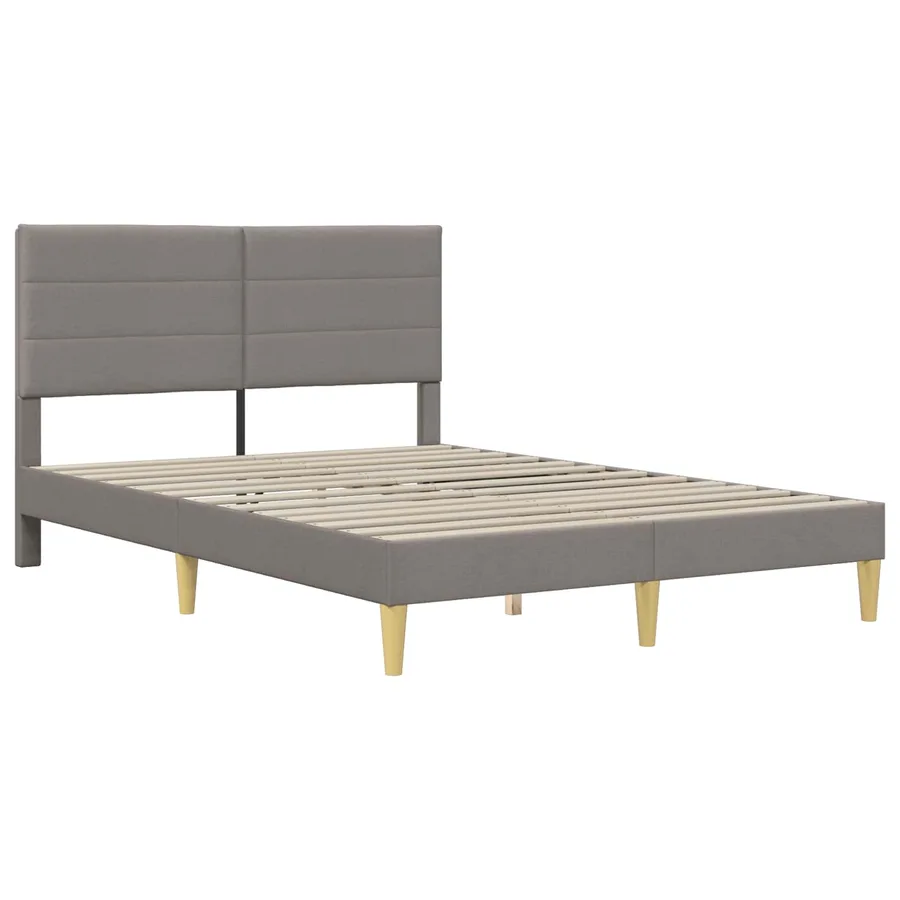 Cadre de lit Taupe 140 x 200 cm Polyester - 4