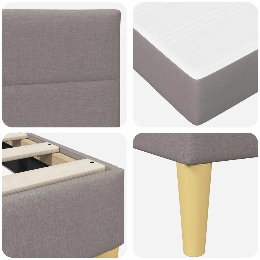 Cadre de lit Taupe 140 x 200 cm Polyester - 9