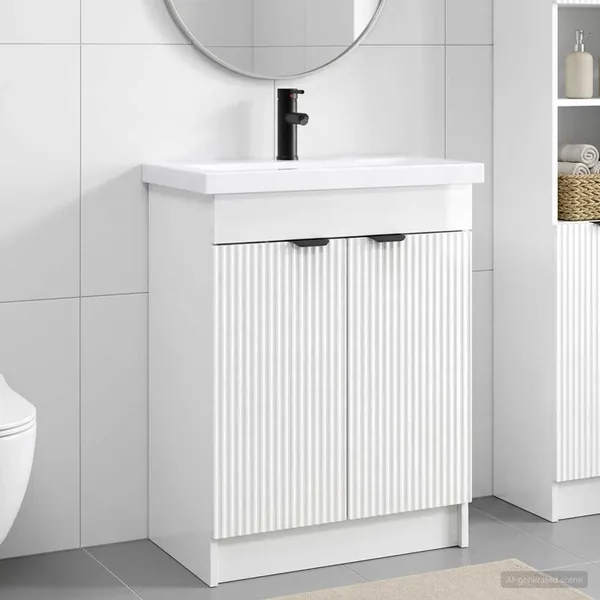 Ensemble de mobilier de salle de bain Blanc brillant
