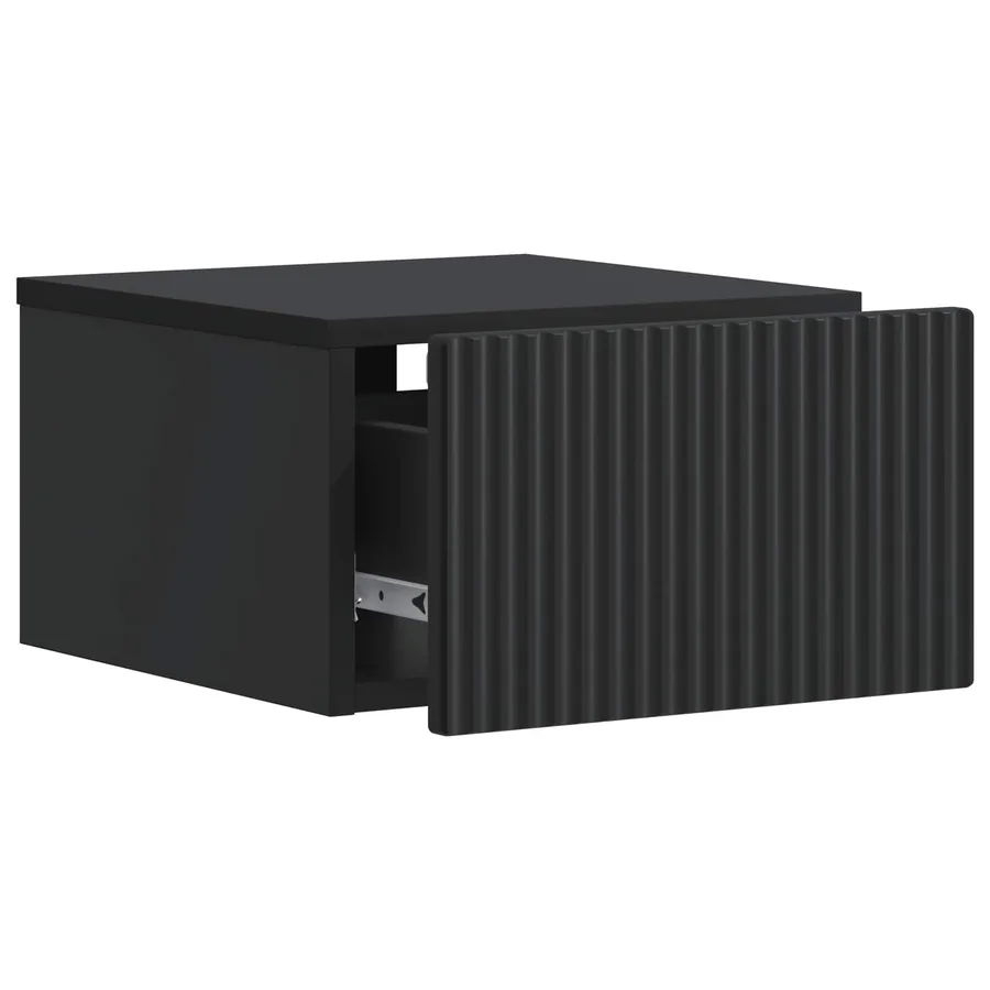 Cabinet de chevet mural avec tiroir Noir 33 x 34,5 x 20 cm - 4