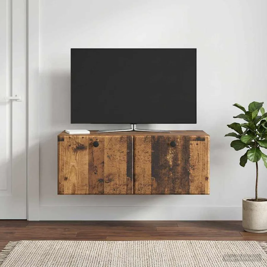 Meuble TV mural 78,5 x 41 x 30 cm Bois ancien Bois d'ingénierie - 4