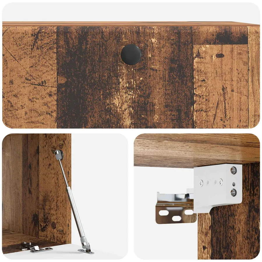 Meuble TV mural 78,5 x 41 x 30 cm Bois ancien Bois d'ingénierie - 9