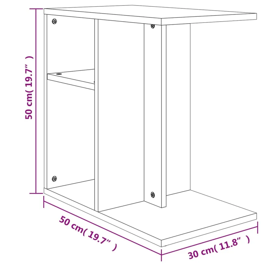 Table d'appoint Chêne sonoma 50x30x50 cm Bois d’ingénierie - 9