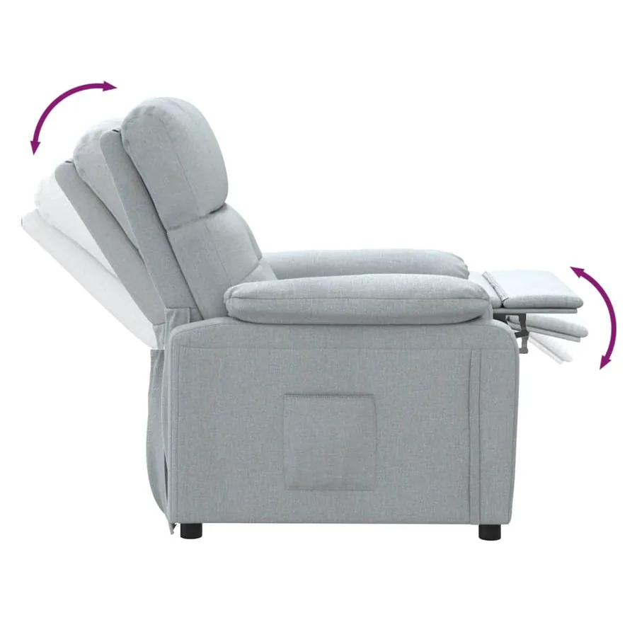 Fauteuil inclinable Gris clair Tissu - 6