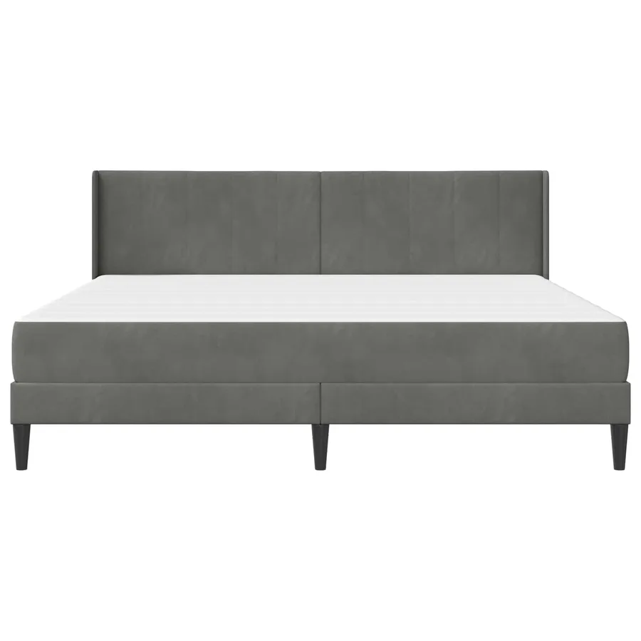 Cadre de lit avec matelas Gris foncé 200 x 200 cm Velours - 6