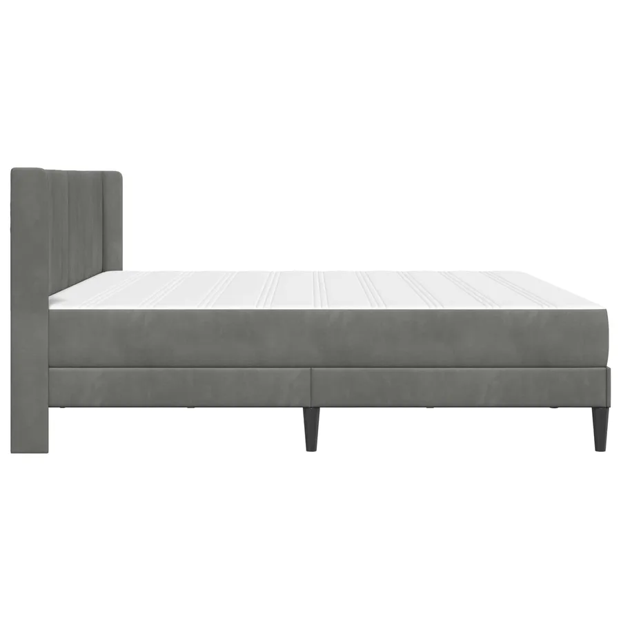 Cadre de lit avec matelas Gris foncé 200 x 200 cm Velours - 7