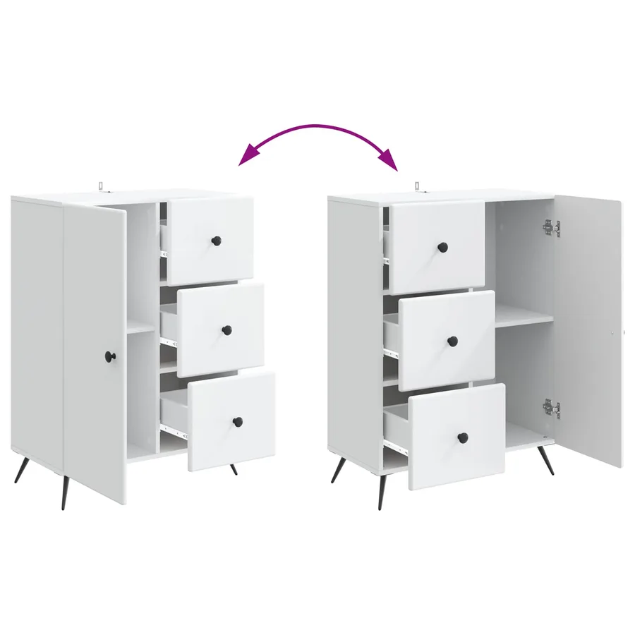 Buffet Blanc 66 x 34,5 x 90 cm Bois d'ingénierie - 10
