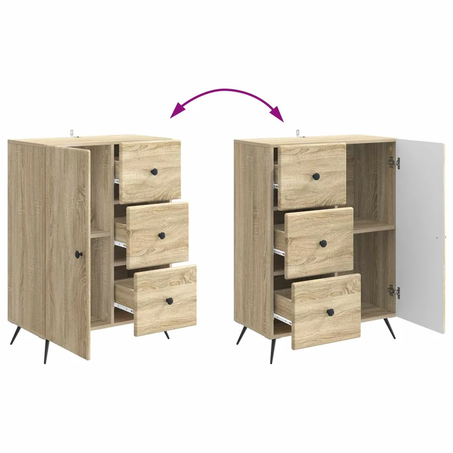 Buffet Chêne Sonoma 66 x 34,5 x 90 cm Bois d'ingénierie - 8