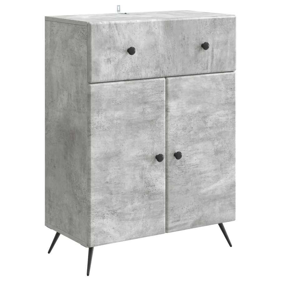 Buffet Gris béton 66 x 34,5 x 90 cm Bois d'ingénierie - 2