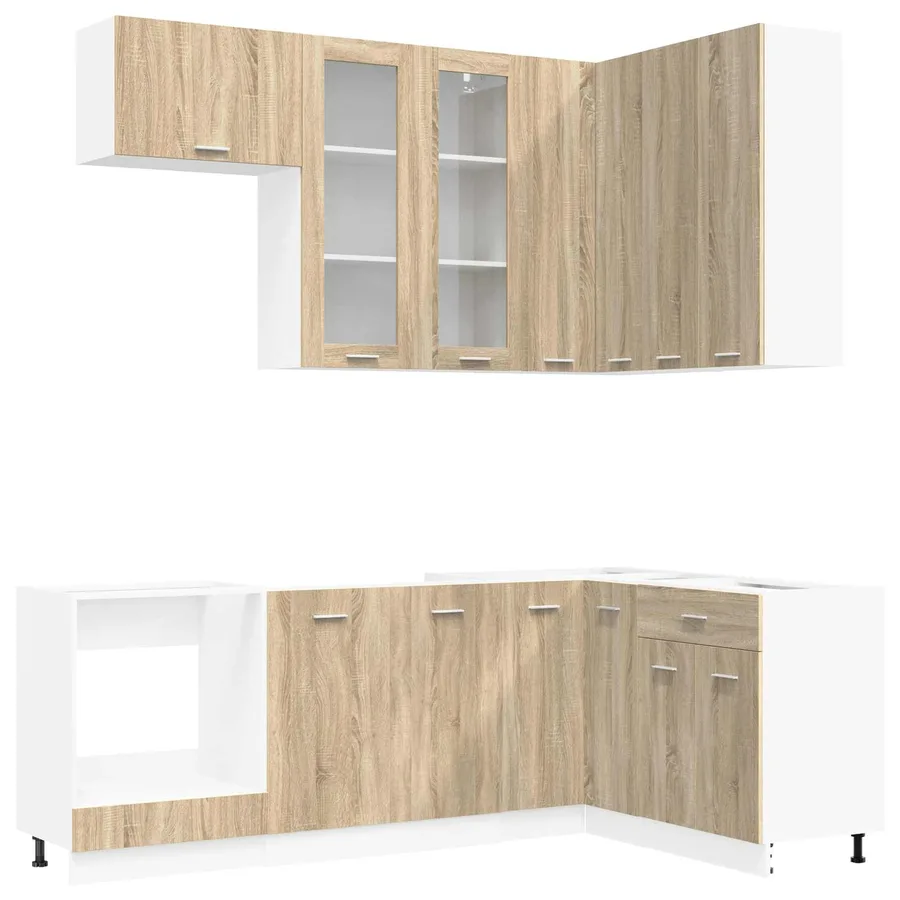 Unité de cuisine LYON 8 pcs Chêne Sonoma Bois d'ingénierie - 2
