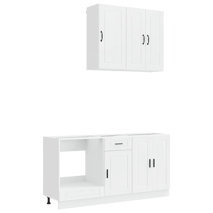 Unité de cuisine PORTO 5 pcs Blanc brillant Bois d'ingénierie - 2