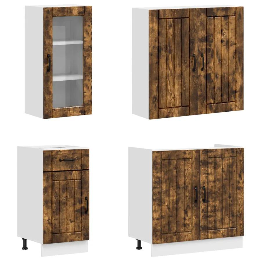 Unité de cuisine LUCCA 8 pcs Chêne fumé Bois d'ingénierie - 3