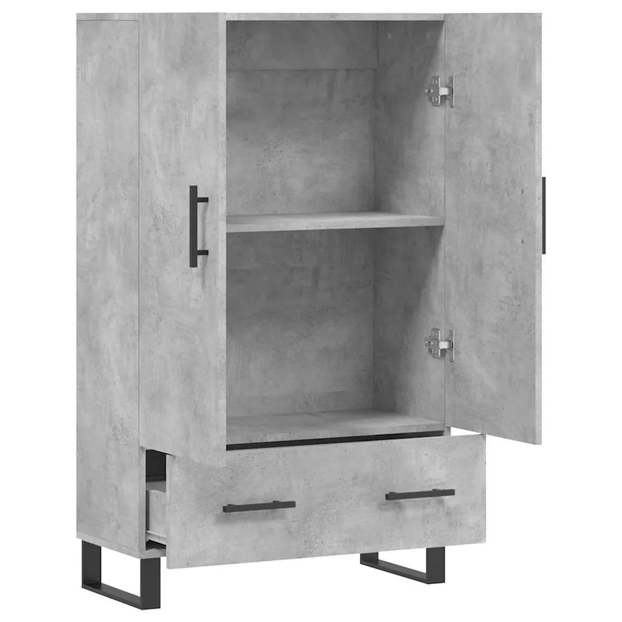 Buffet haut gris béton 69,5x31x115 cm bois d'ingénierie - 5