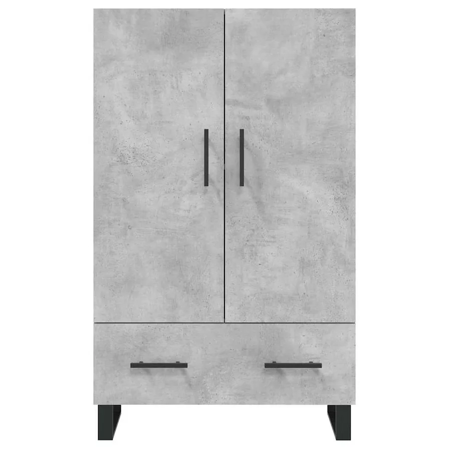 Buffet haut gris béton 69,5x31x115 cm bois d'ingénierie - 6