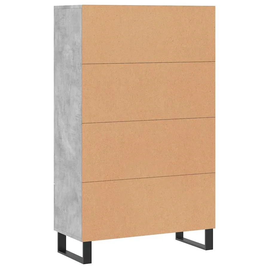 Buffet haut gris béton 69,5x31x115 cm bois d'ingénierie - 8