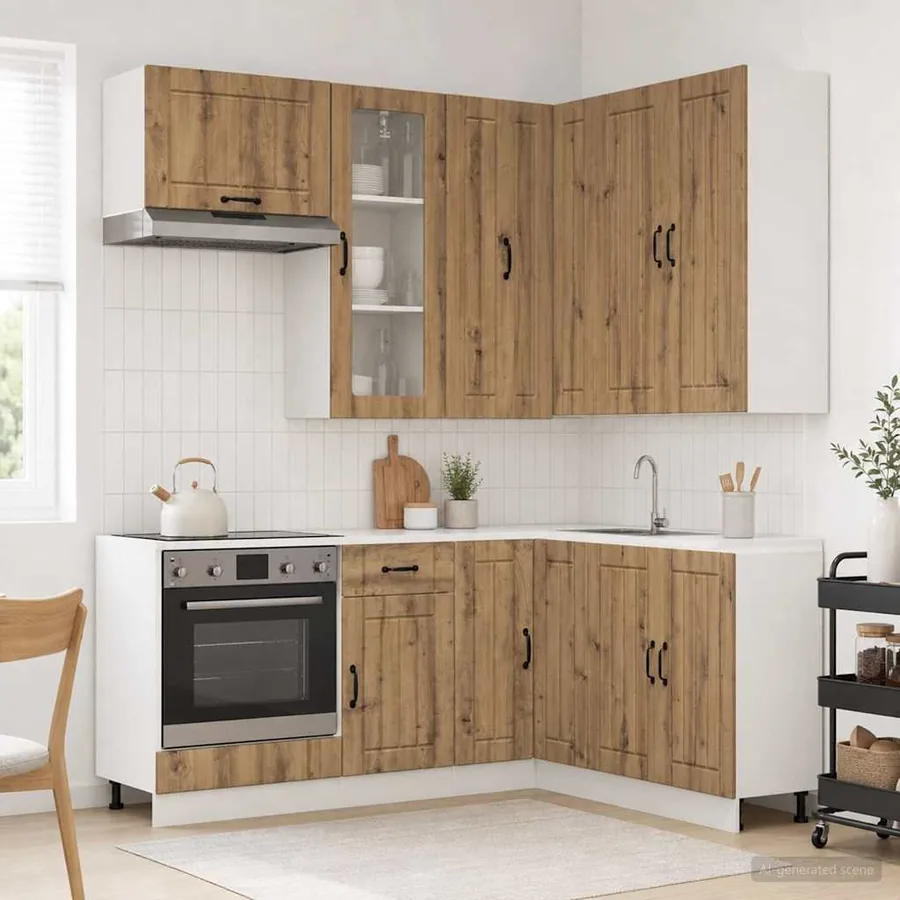Unité de cuisine LUCCA 8 pcs Chêne artisanal Bois d'ingénierie